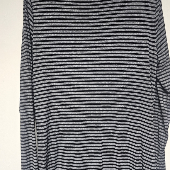 GAP Metallic Gray And Black Stripe Soft Stretchy Knit Midi Dress Classic Office - Picture 6 of 6